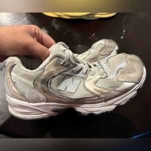 Little kids New Balance 530 grey beige neutral size 2